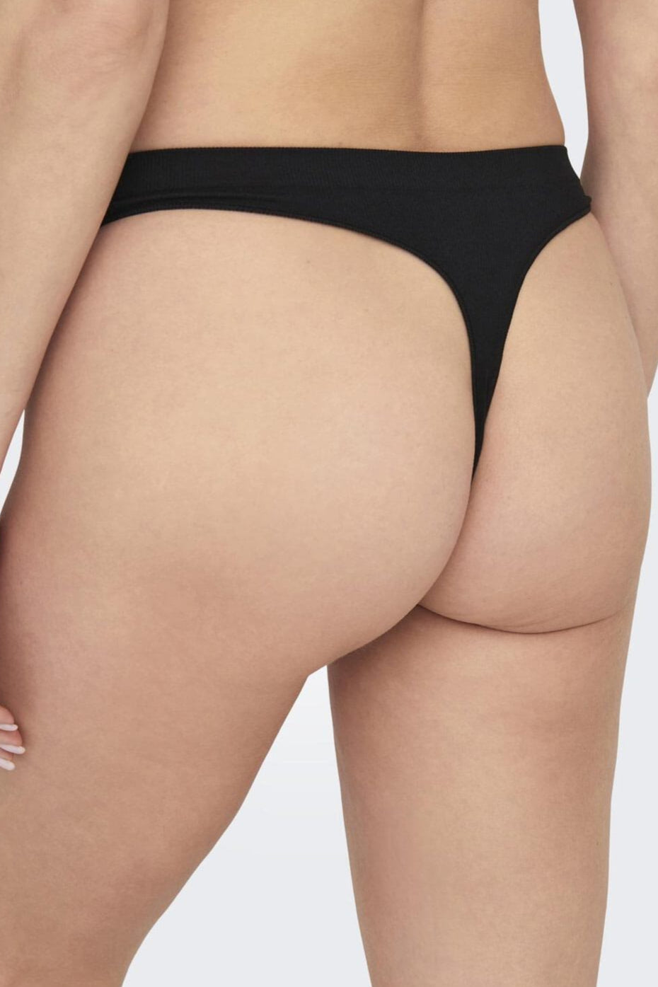 Only - Onlvicky Rib Seamless Thong Acc - 4792327 Black