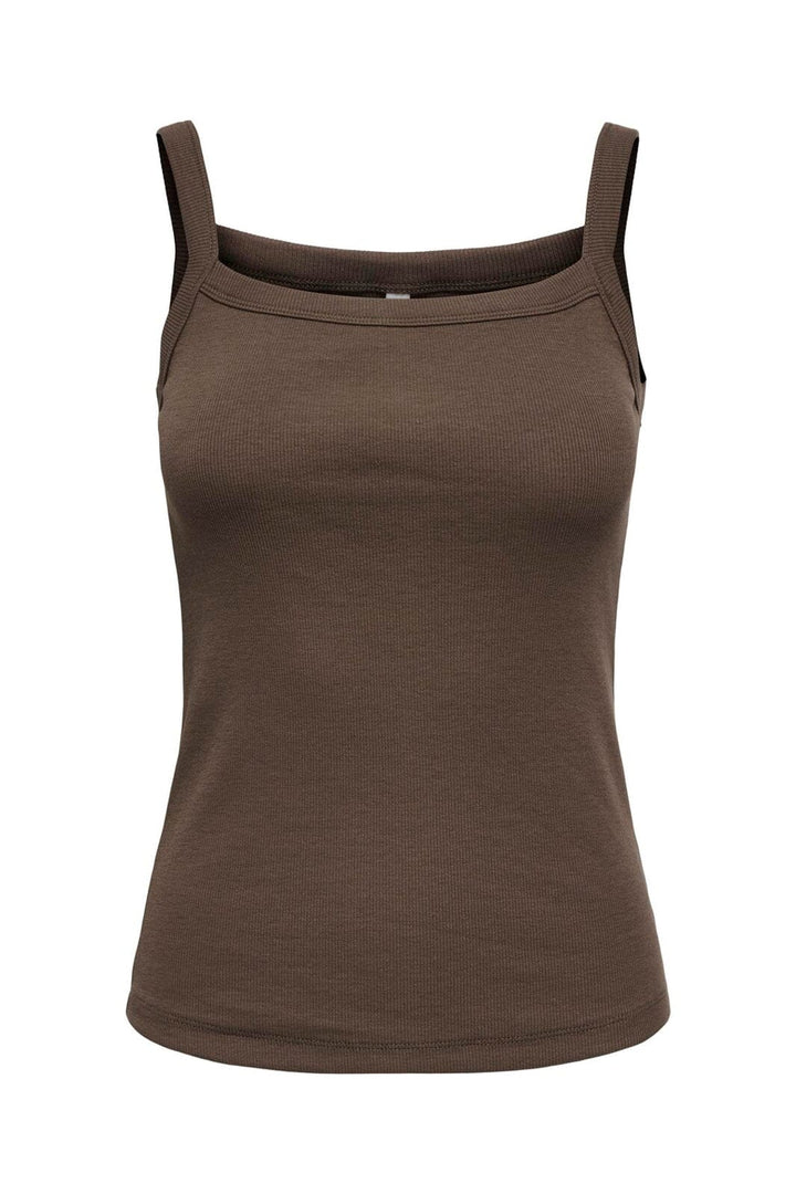 Only - Onlvira S/L Rib Top - 5069204 Chocolate Martini