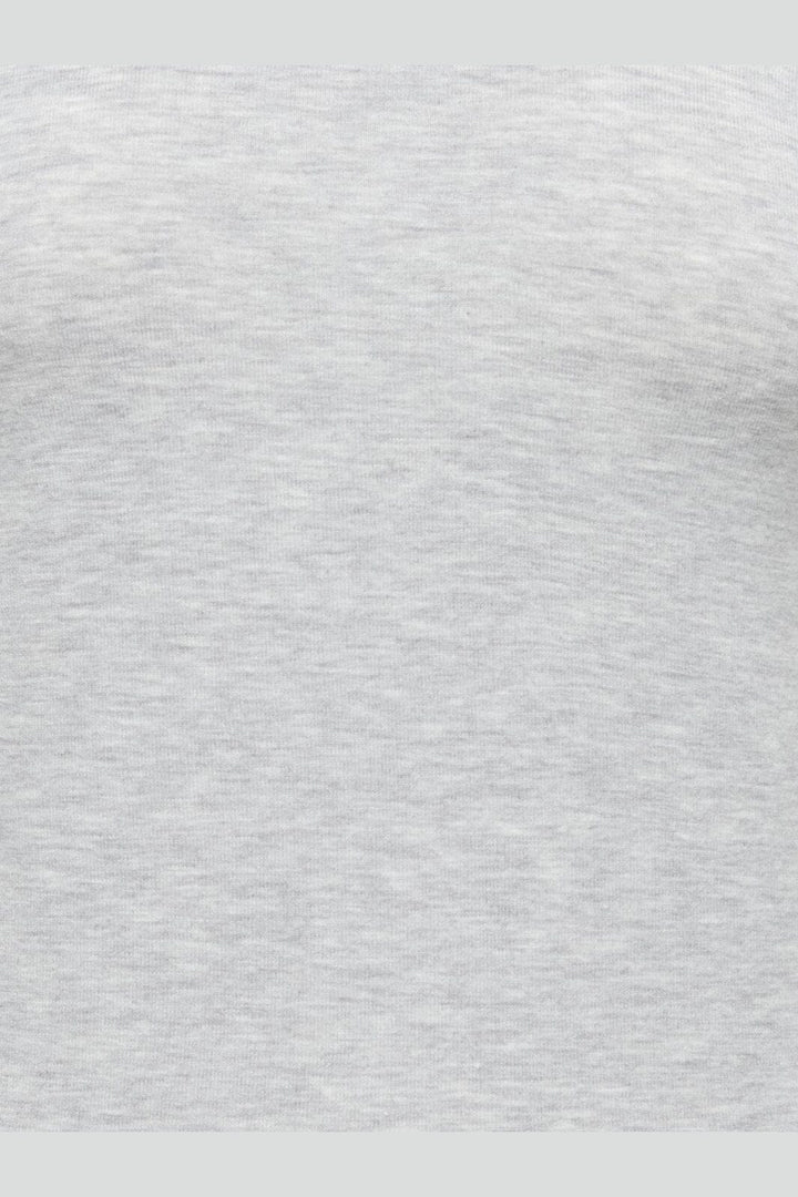 Only - Onlvirro L/S U-Neck Double Top - 5169837 Light Grey Melange Cloud Dancer