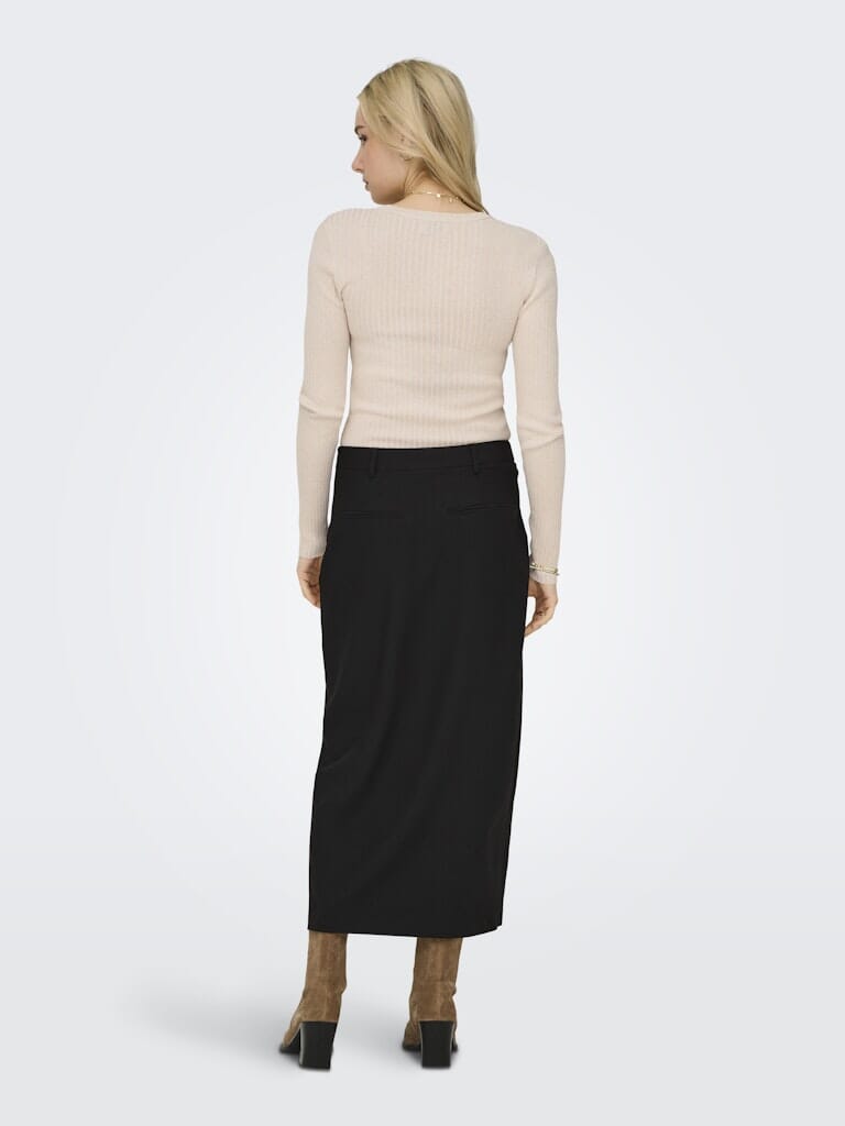 Only - Onlwella Life Long Skirt Tlr - 4902883 Black Nederdele 
