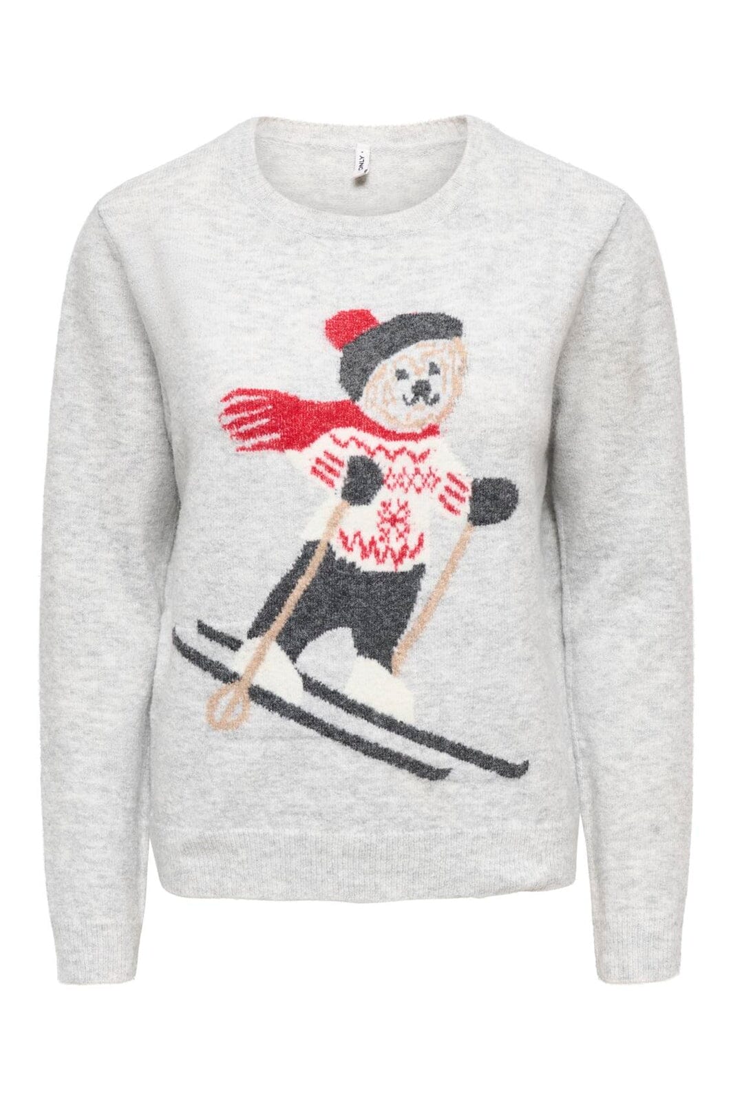 Only - Onlxmas Snowbear Ls O-Neck Knt - 5093916 Light Grey Melange Skibear/Dgm/Scoot/Malt Bal/Birc/Mel