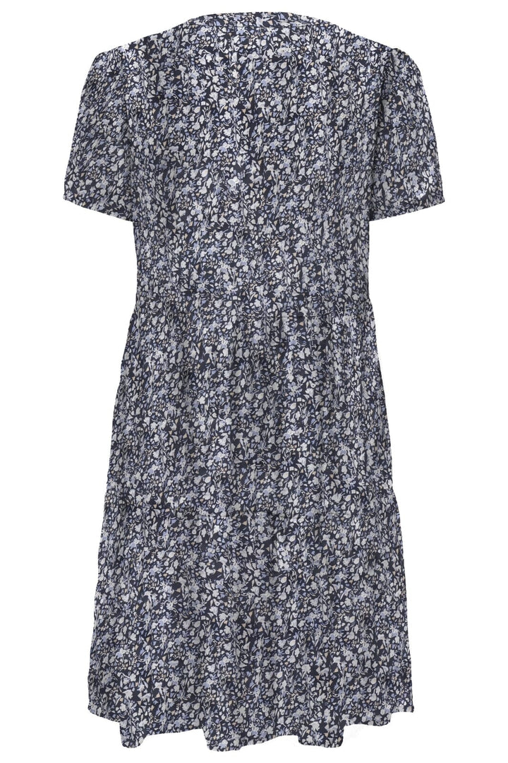 Only - Onlzally Life S/S Thea Dress 15262674 - 4800839 - Night Sky Sofia White Blue Ditsy