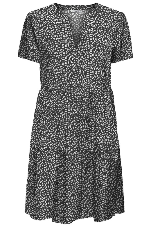 Only - Onlzally Life S/S Thea Dress 15262674 - 4802043 - Black White Leafs