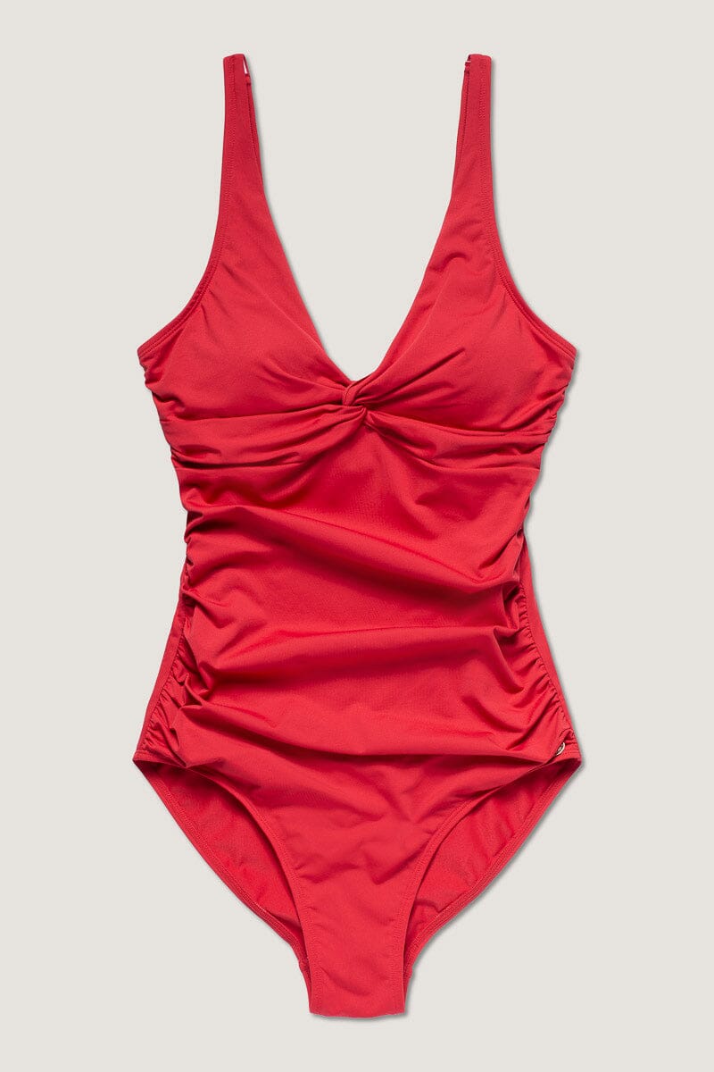 Panos Emporio - Simi Solid Swimsuit Recycled Swimsuit Pews2129-570 - Lipstick Red