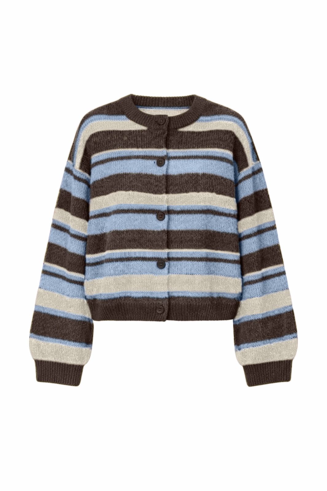 Pieces - Pcada Ls O-Neck Knit Cardigan - 5190777 Hot Fudge Cashmere Blue + Birch
