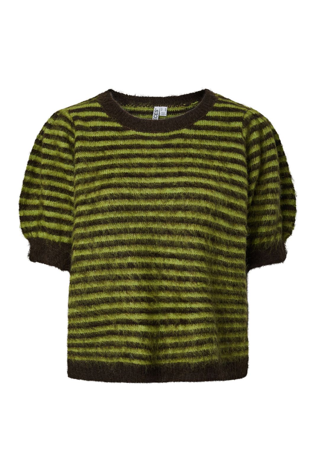 Pieces - Pcada Ss O-Neck Knit - 5166032 Hot Fudge Woodbine