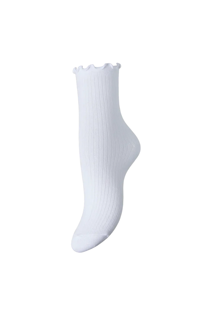 Pieces - Pcafia Socks - 4739047 Bright White Strømper 
