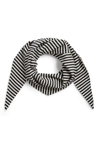 Pieces - Pcalberte Triange Scarf - 5073883 Black White Tørklæder 