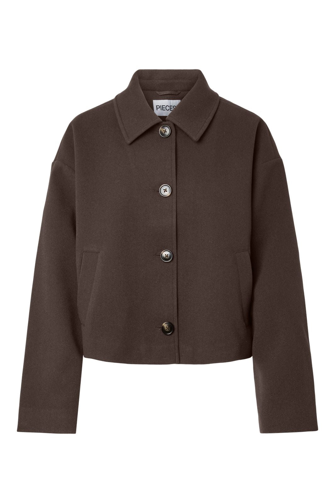 Pieces - Pcaya Short Coat - 5102307 Hot Fudge