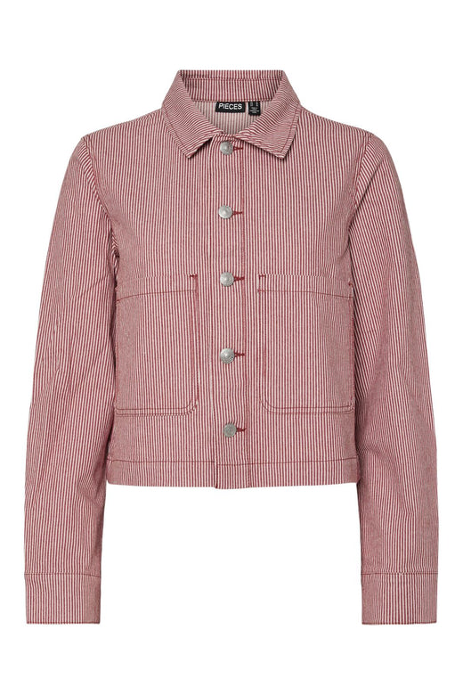 Pieces - Pcbillo Denim Jacket - 4746454 Chili Oil Cloud Dancer