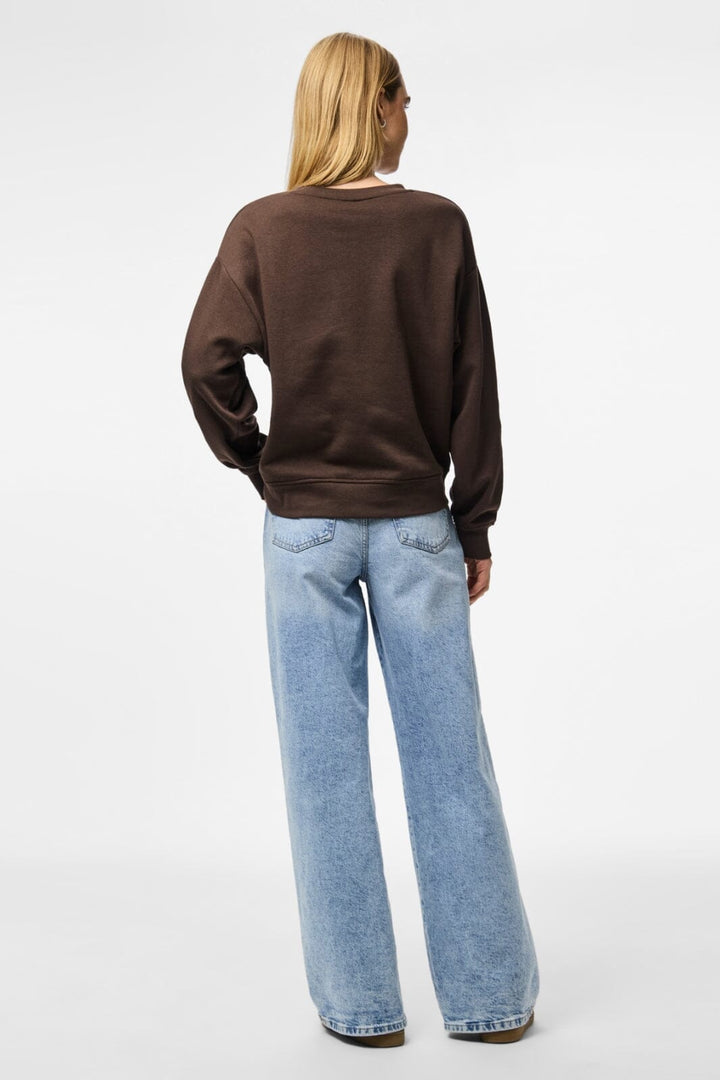 Pieces - Pcchilli Ls Loose Sweat - 4802394 Hot Fudge