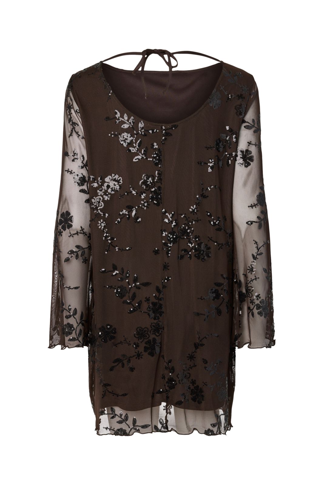 Pieces - Pcevita Ls Dress - 5116519 Wren Black Sequins