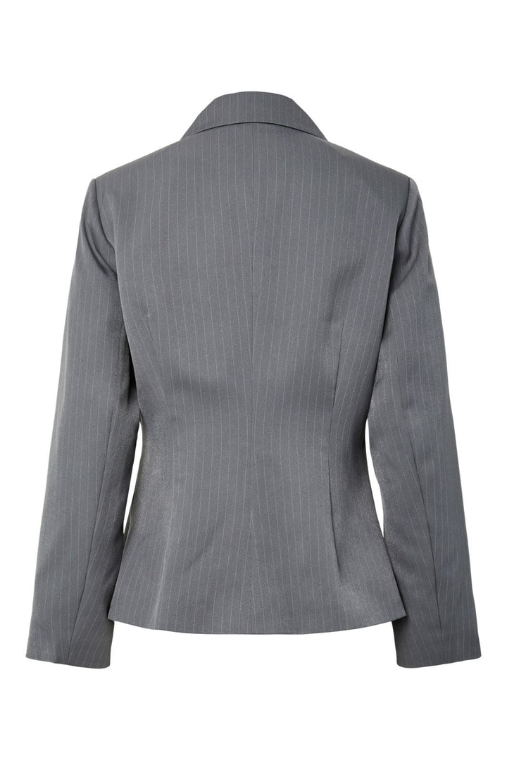 Pieces - Pcfalka Ls Fittet Pinstriped Blazer - 4983918 Grey Pinstripe