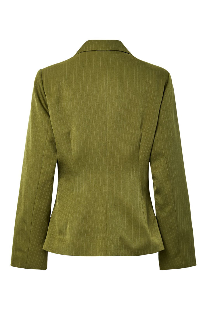 Pieces - Pcfalka Ls Fittet Pinstriped Blazer - 4985125 Sphagnum Pinstripe