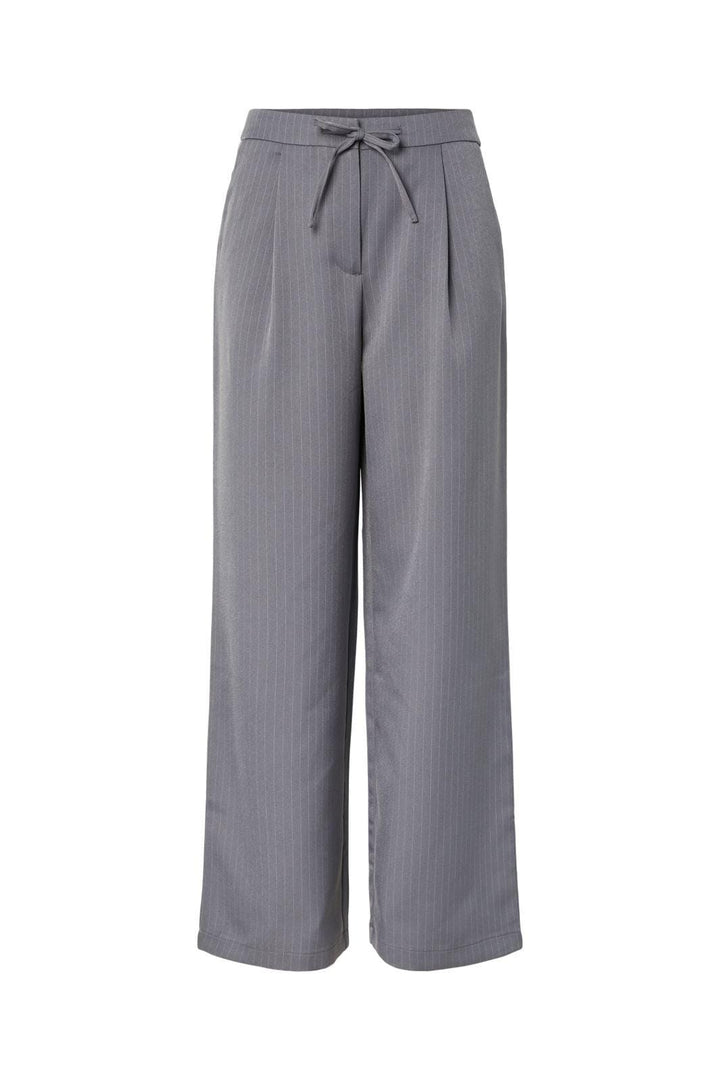 Pieces - Pcfalka Pinstriped Tie Pants - 4983919 Grey Pinstripe Bukser 