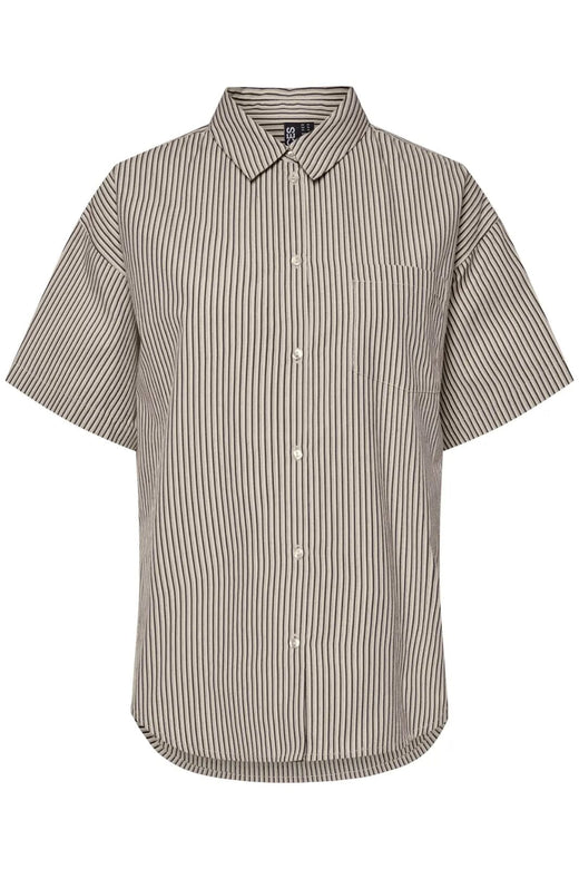 Pieces - Pcfemme Ss Loose Shirt - 4900771 Birch Delicioso Skjorter 