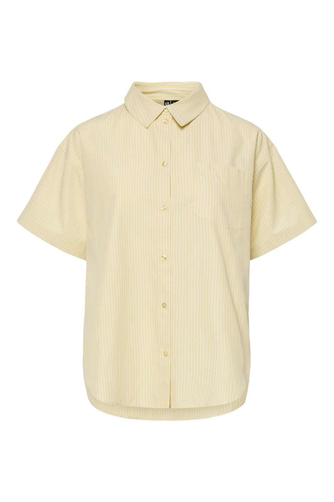 Pieces - Pcfemme Ss Loose Shirt - 4926239 Pale Banana Cloud Dancer