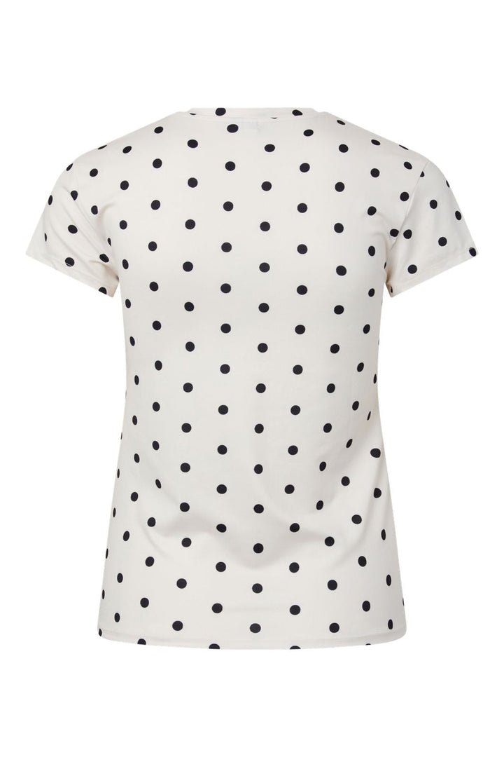 Pieces - Pcfilla Ss O-Neck Top Pp - 5077052 Bright White Big Black Dots