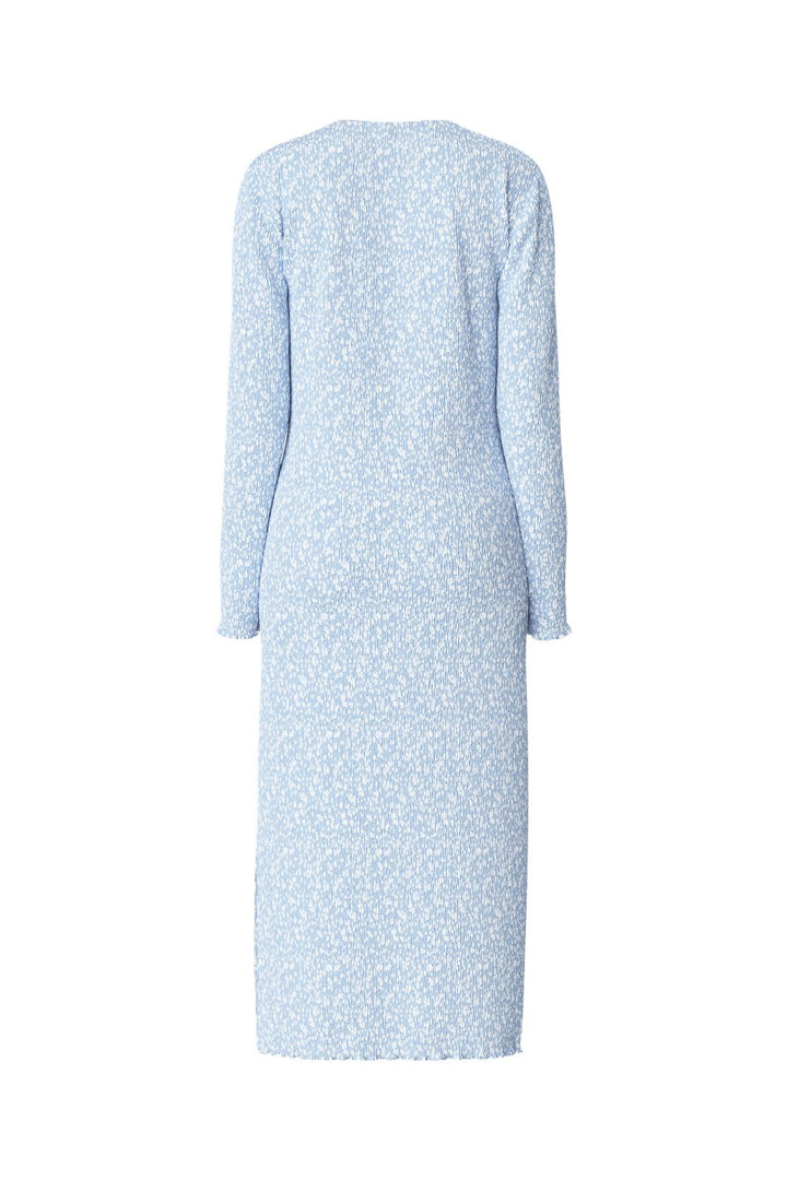 Pieces - Pcflora Ls Midi Dress - 4640495 Cashmere Blue Flower