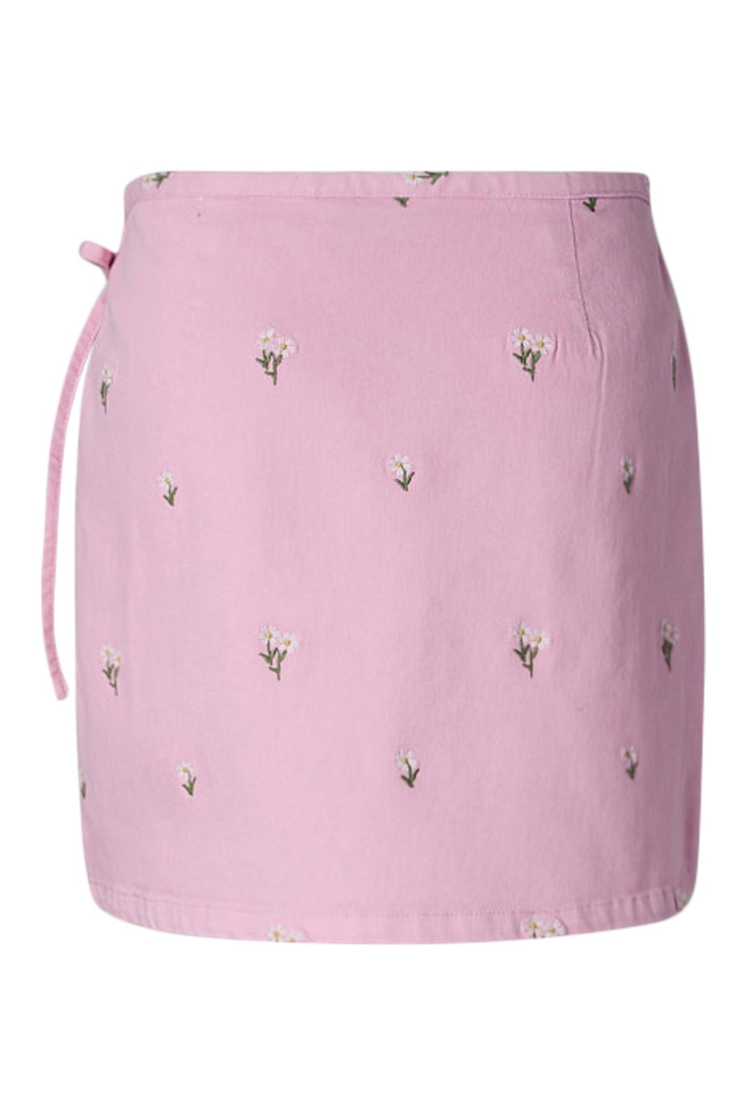 Pieces - Pcflora Wrap Emb Skirt - 5124675 Roseate Spoonbill Yellow Flower Embroidery