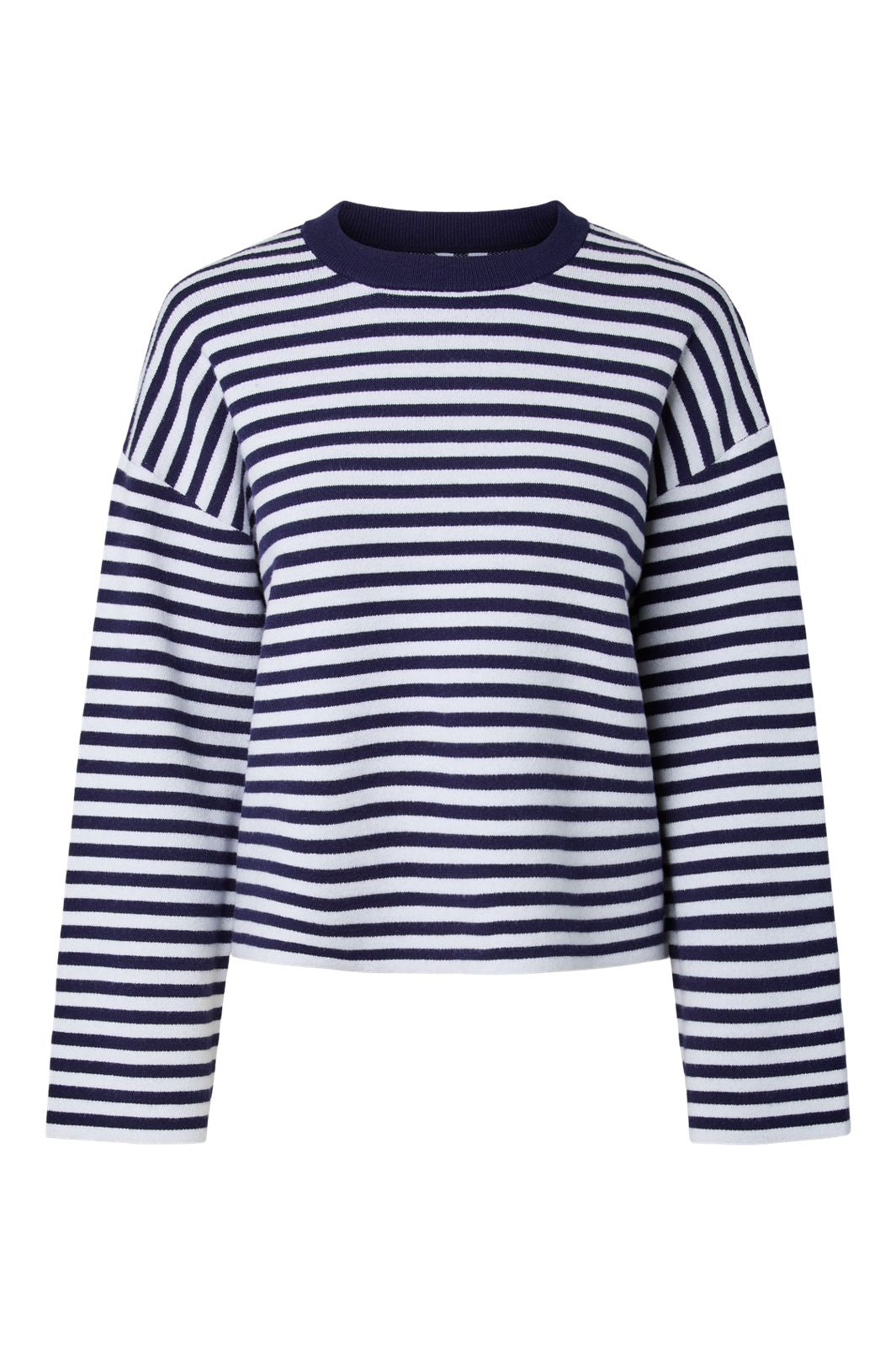 Pieces - Pcjassy Ls O-Neck Knit - 5190541 Maritime Blue Cloud Dancer