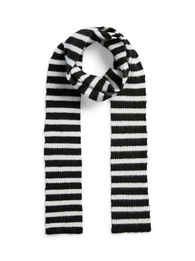 Pieces - Pcjaya Long Narrow Scarf - 4831000 Black Bright White Tørklæder 