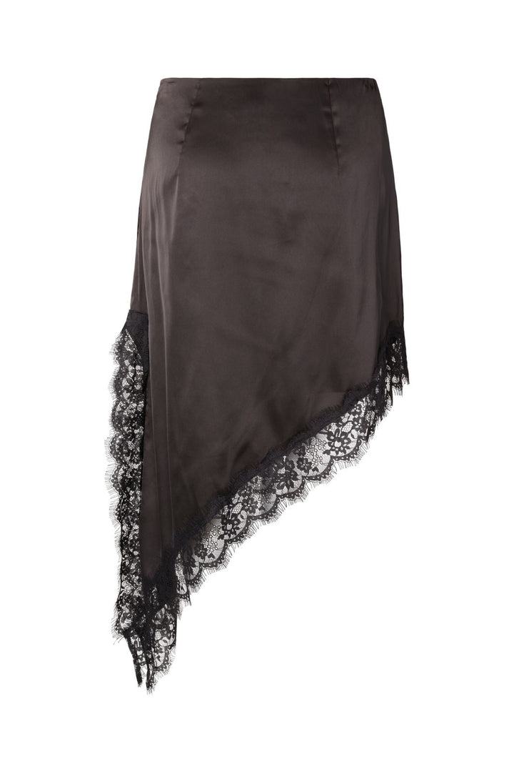 Pieces - Pcjessa Asymmetric Lace Ankle Skirt - 5205157 Black