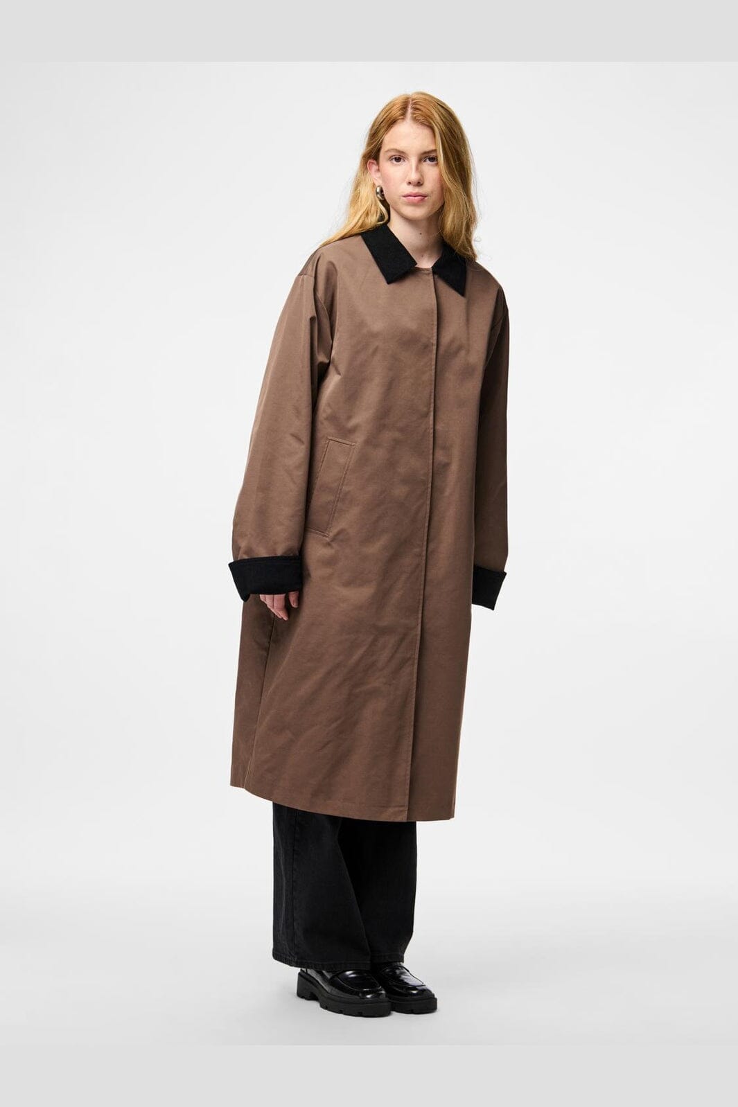 Pieces - Pcjorma Long Corduroy Jacket - 5099945 Coffee Quartz Black