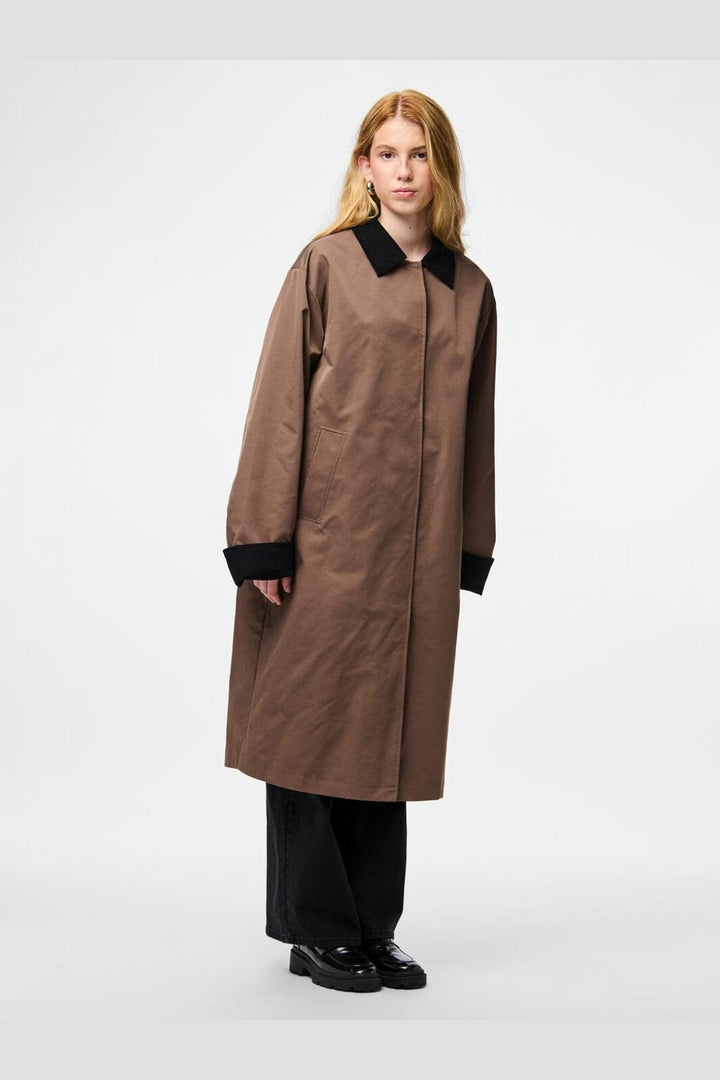 Pieces - Pcjorma Long Corduroy Jacket - 5099945 Coffee Quartz Black