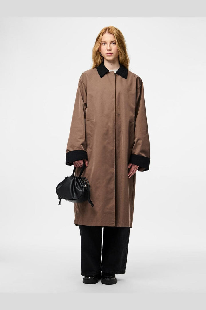 Pieces - Pcjorma Long Corduroy Jacket - 5099945 Coffee Quartz Black