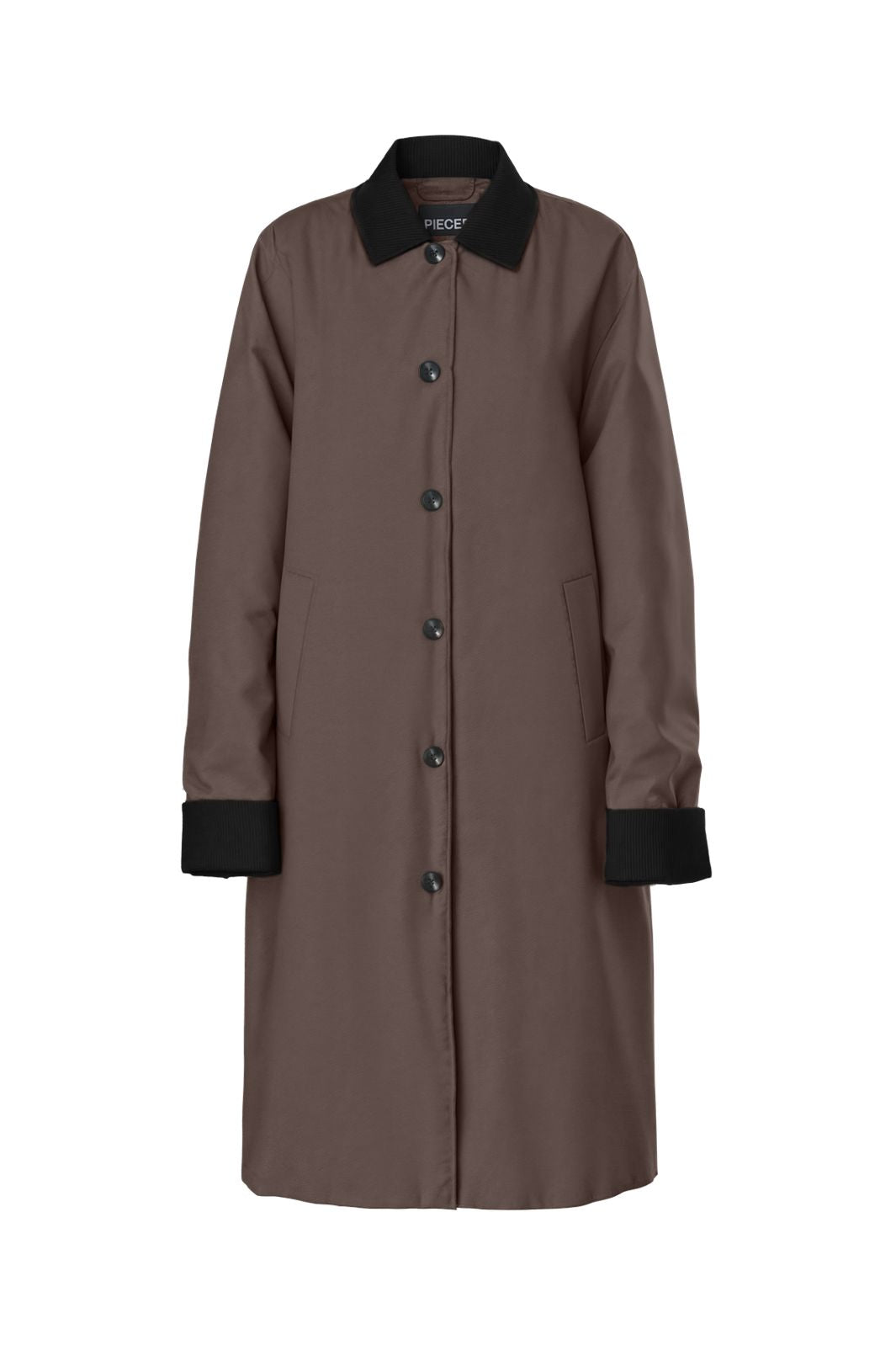 Pieces - Pcjorma Long Corduroy Jacket - 5099945 Coffee Quartz Black