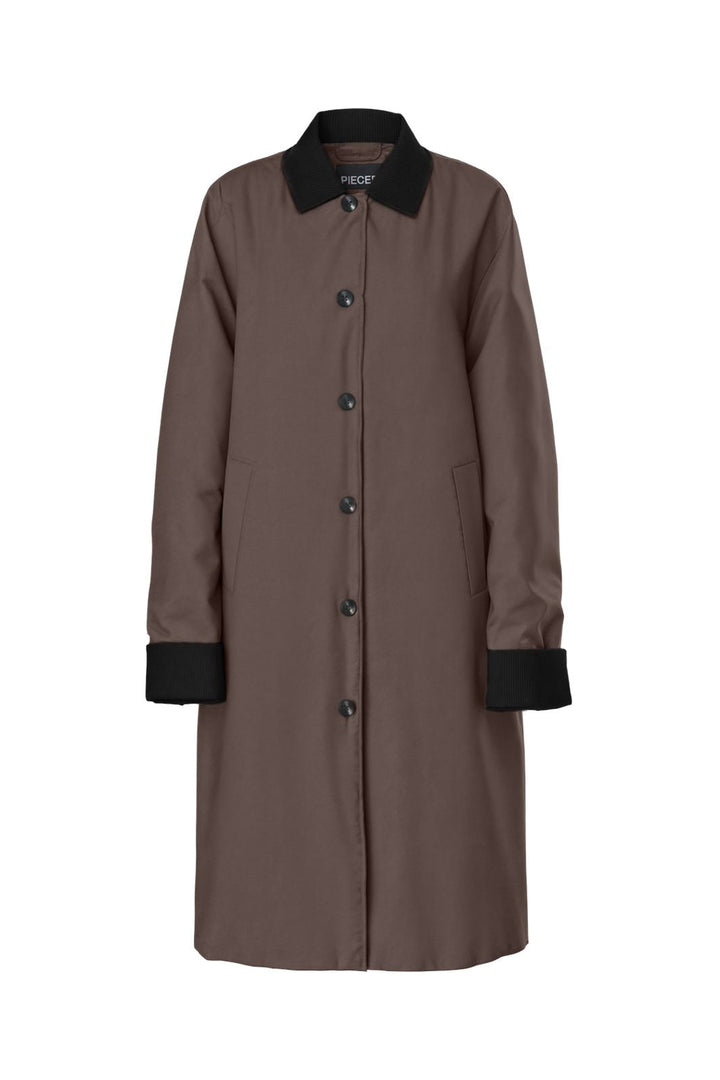 Pieces - Pcjorma Long Corduroy Jacket - 5099945 Coffee Quartz Black
