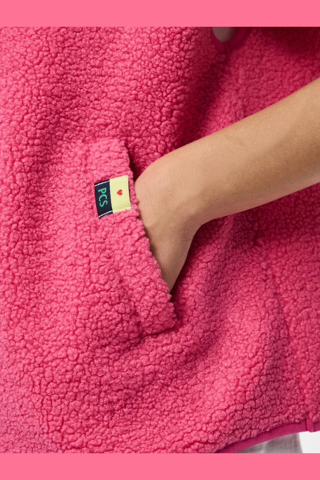 Pieces - Pckatty Teddy Vest - 4943482 Shocking Pink