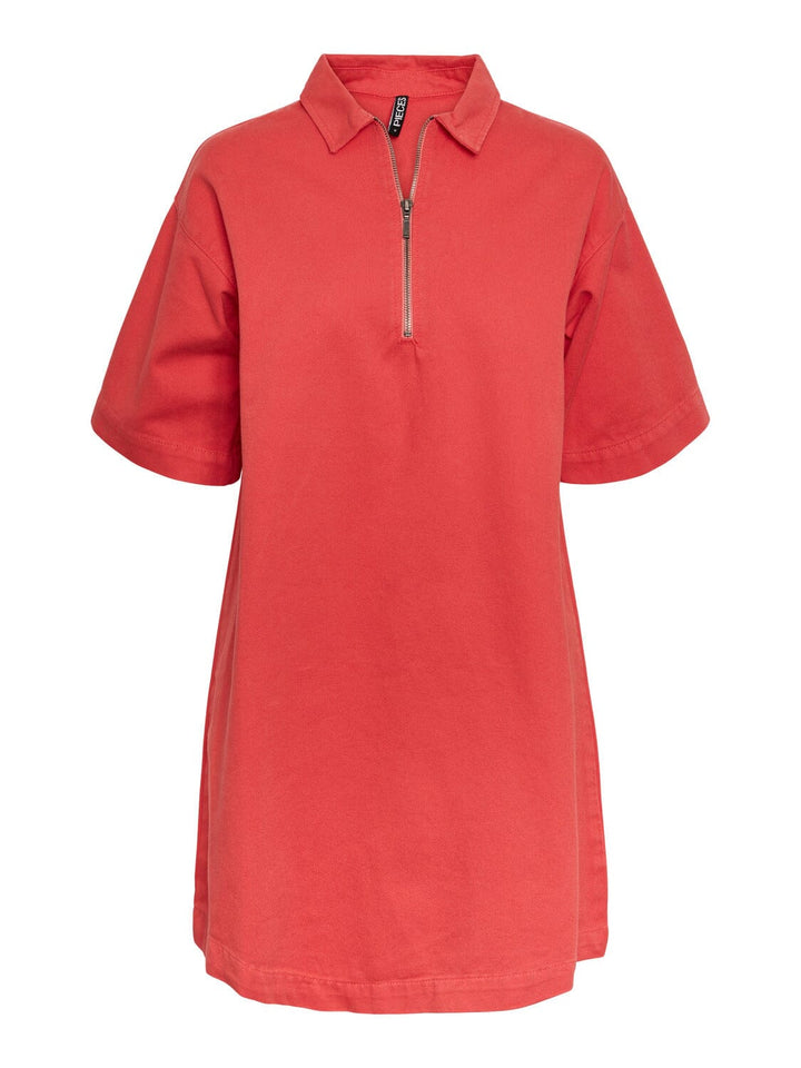 Pieces, Pckevin A-Shape Ss Dress, Hot Coral