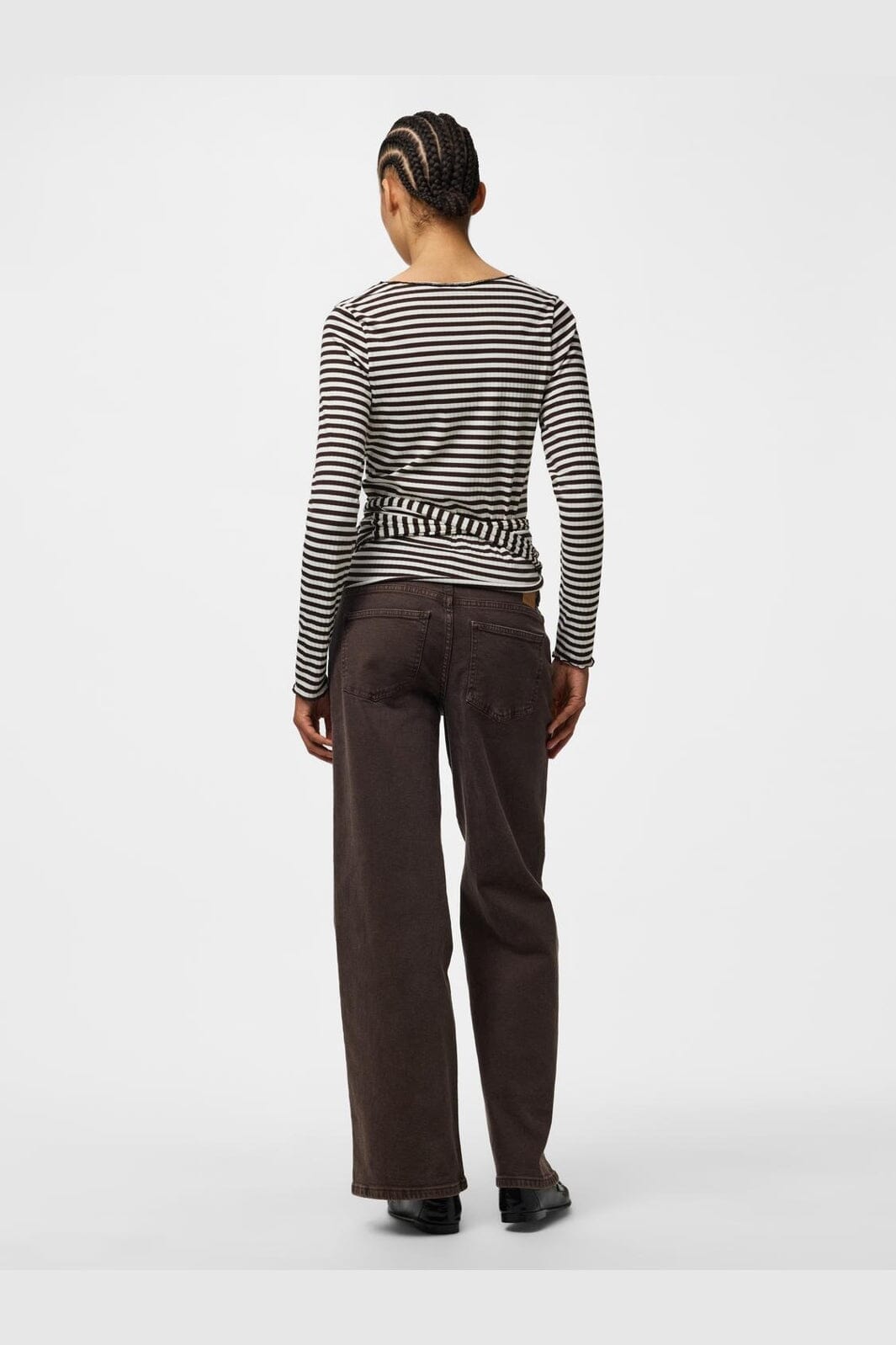 Pieces - Pclaya Ls Wrap Top - 5176828 Hot Fudge Coconut Milk