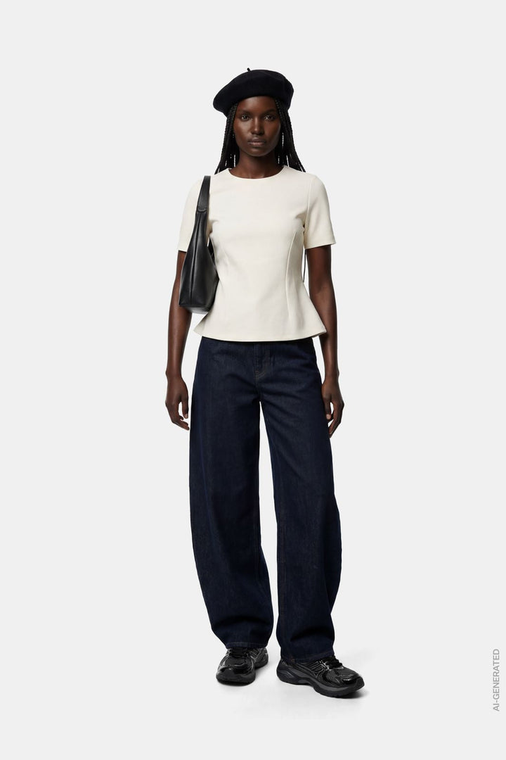 Pieces - Pclilu Ss O-Neck Top - 5138067 Bright White