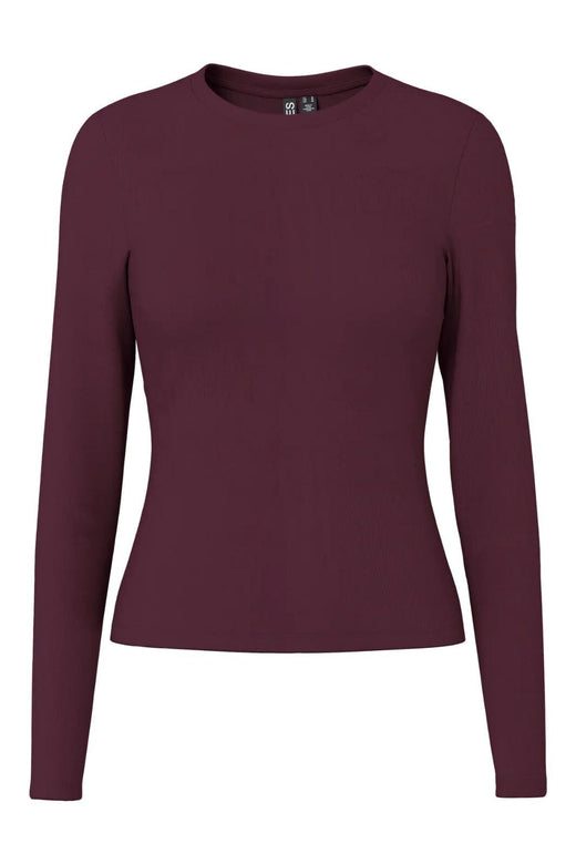 Pieces - Pclula Ls Top - 4992499 Winetasting T-shirts 