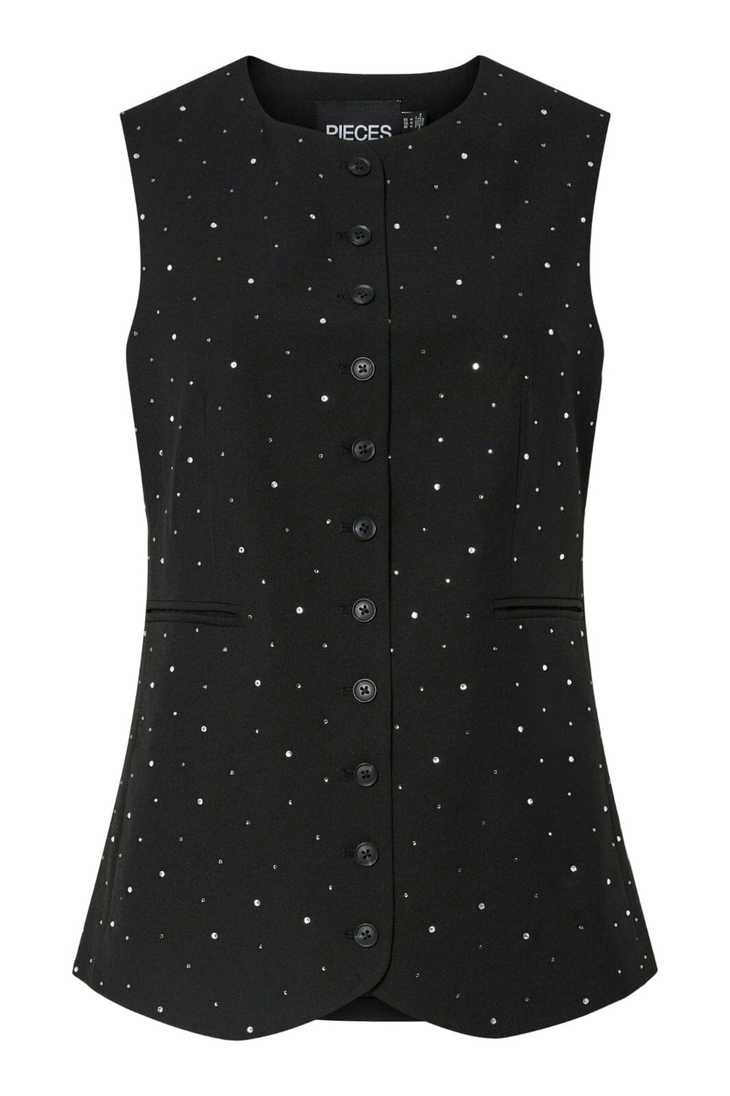Pieces - Pcmichelle Rhinestone Waistcoat - 4855030 Black