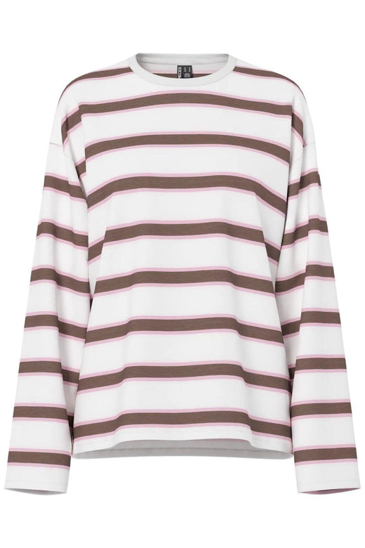 Pieces - Pcmila Ls Loose Tee - 4992999 Coffee Quartz Roseate Spoonbill/Cloud Dancer T-shirts 