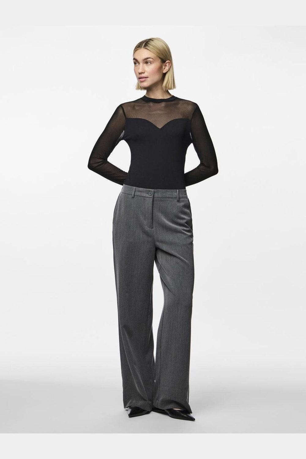 Pieces - Pcmilly Ls Mesh Bodystocking - 4551391 Black