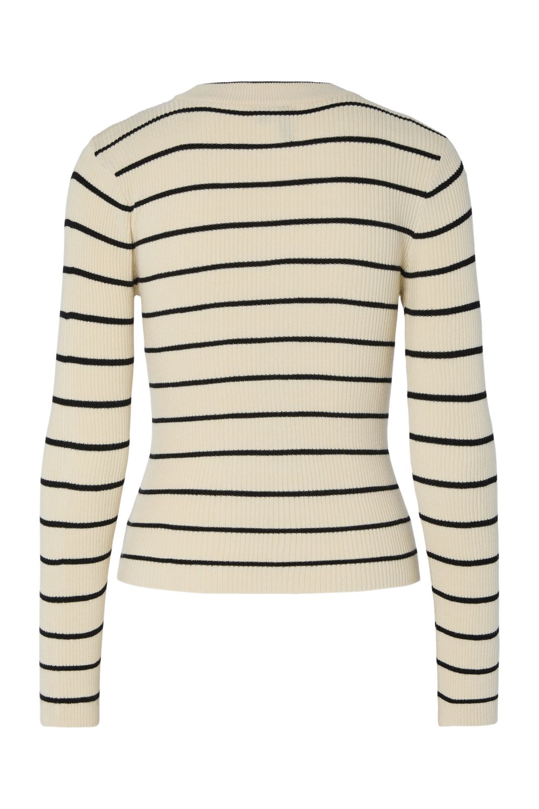 Pieces - Pcmira New Ls O-Neck Knit - 4803154 Birch Black Narrow