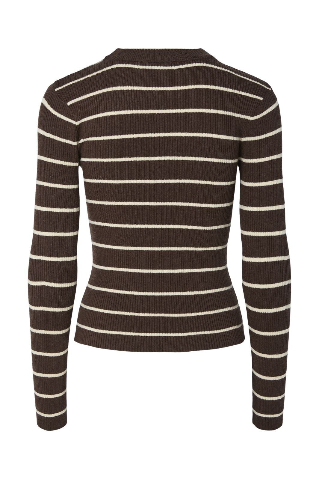 Pieces - Pcmira New Ls O-Neck Knit - 4803164 Hot Fudge Birch Narrow