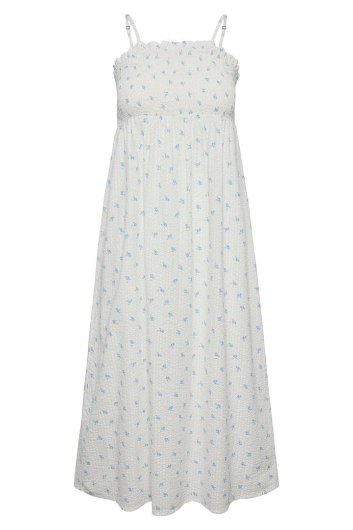 Pieces - Pcmira Strap Midi Dress - 4362014 Cloud Dancer All Aboard Flower Kjoler 
