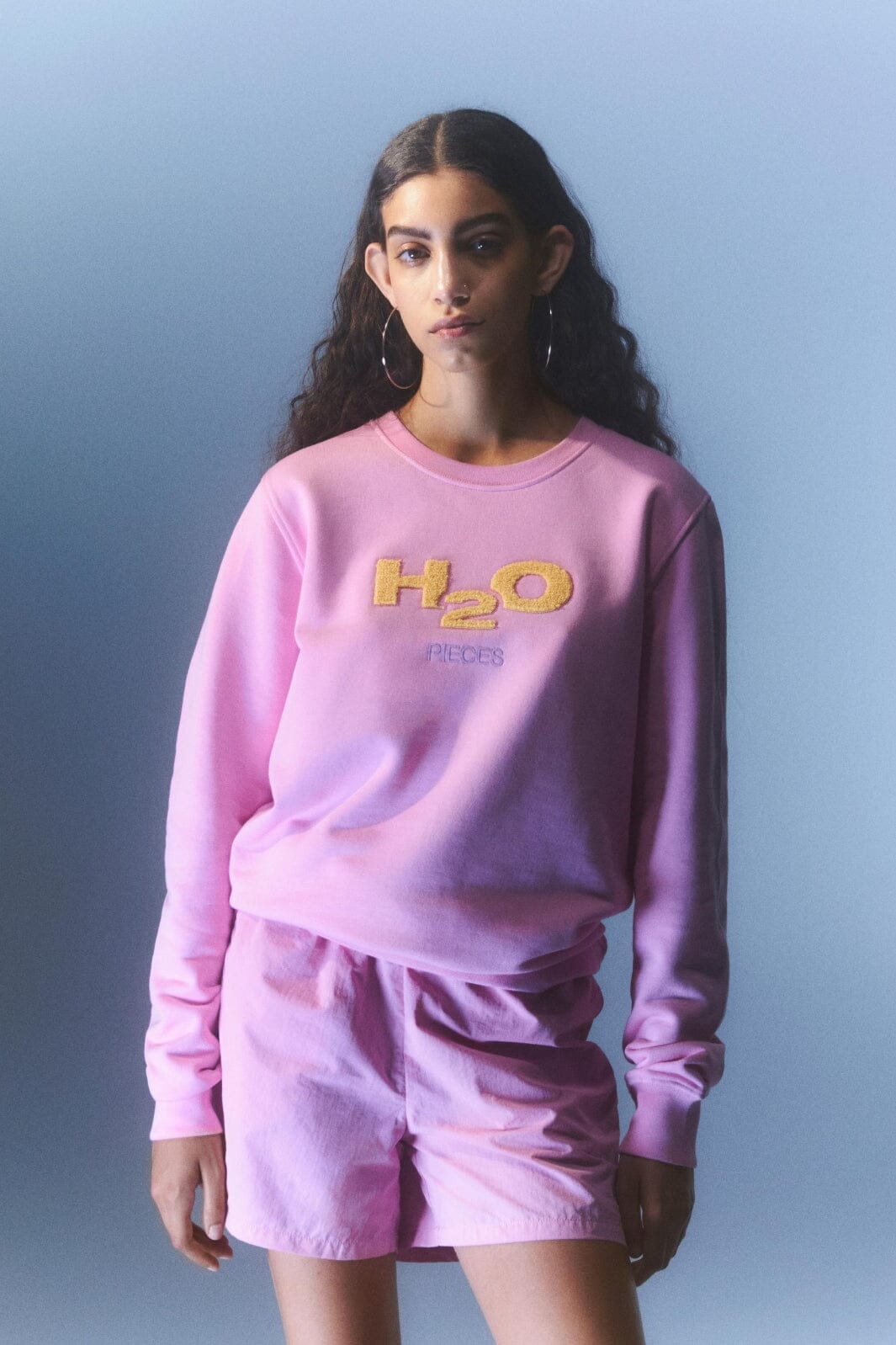 Pieces - Pcmixtape Ls O-Neck Sweat H2O - 4420442 Begonia Pink H2O Sweatshirts 