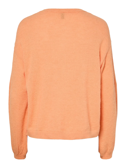 Pieces - Pcnaomi Ls O-Neck Knit Cardigan - 4904608 Russet Orange Melange Cardigans 