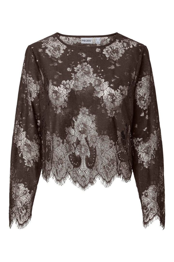 Pieces - Pcnorinne Ls Top - 5200464 Hot Fudge