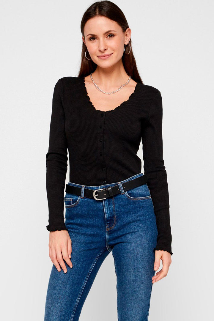 PIECES - PcNukisa LS Cardigan - Black Cardigans 