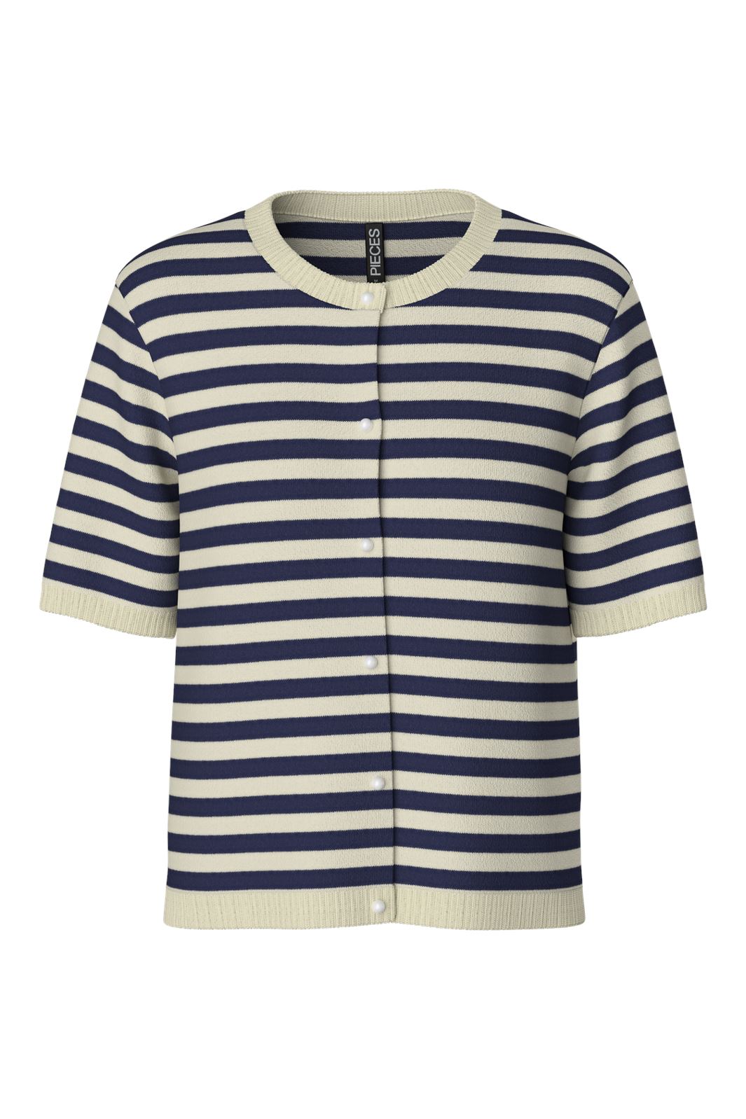 Pieces - Pcorina Ss Stripe Knit Cardi Pwp - 4870440 Maritime Blue Birch