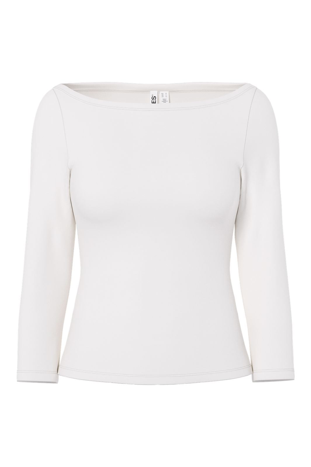Pieces - Pcphoebe 3/4 Boatneck Top - 5083332 Cloud Dancer