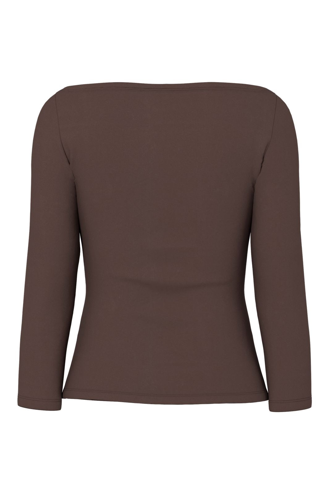 Pieces - Pcphoebe 3/4 Boatneck Top - 5083334 Hot Fudge